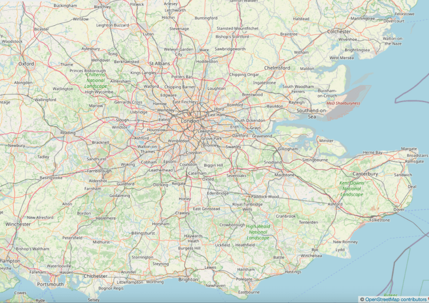 South East of England Map